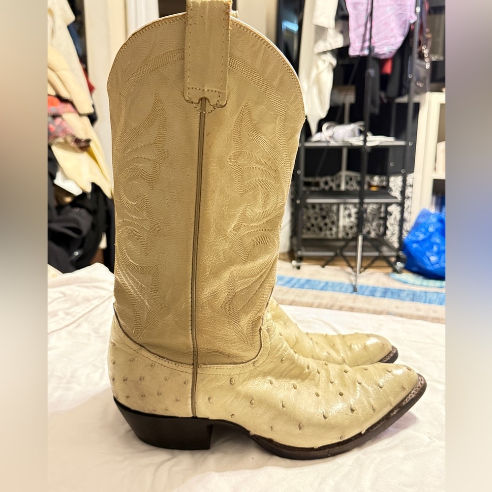 Vintage Yield Ostrich Cowboy Boots Men’s 8 EE USA Made Western - Picture 11 of 16
